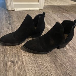Black suede booties